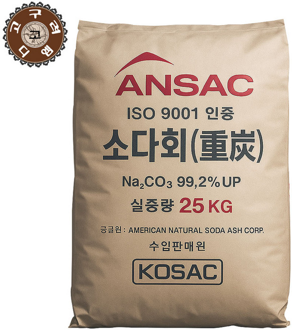 고구려디엠 탄산소다 대용량25kg 워싱소다 탄산나트륨 미국산소다회, 1개, 25kg