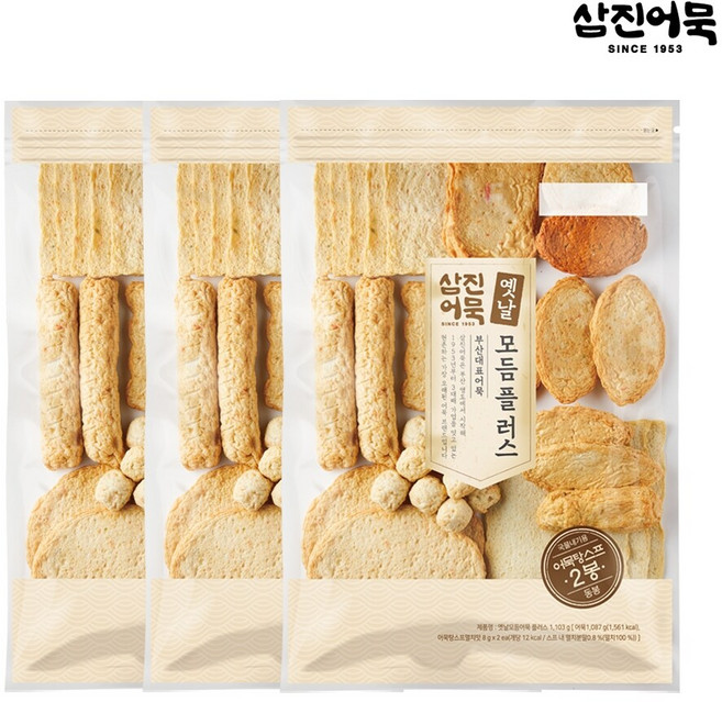 [삼진어묵] 옛날모듬어묵 플러스 x 3개, 1.103kg