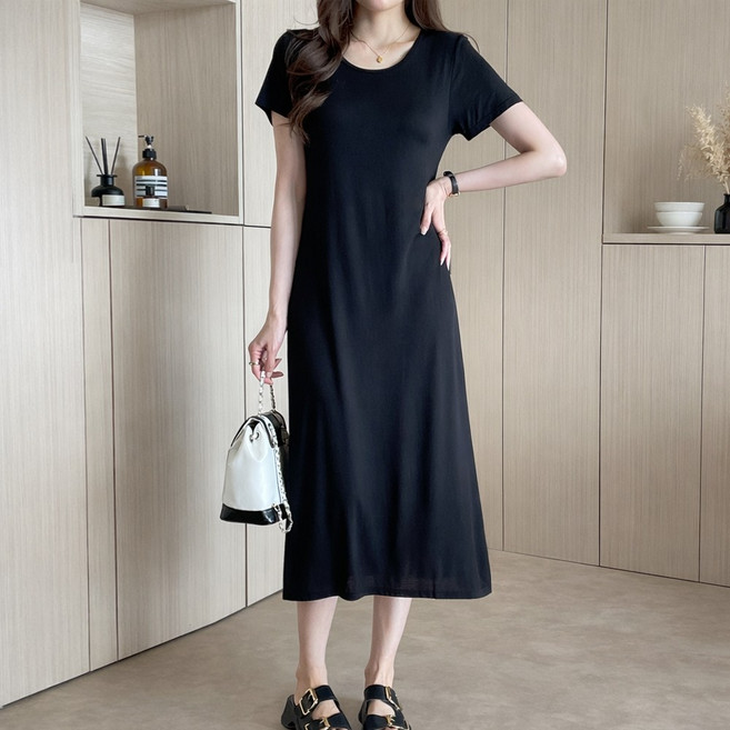 티엔시아 미니 미디 롱 모달 반팔 원피스 3종