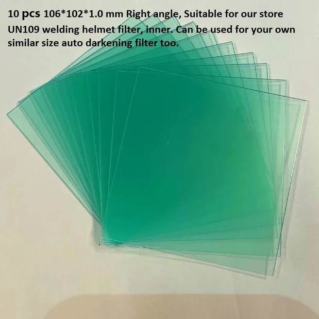용접헬멧 유리 SAFEUP 솔라 자동 어두워지는 용접기 마스크 액세서리 스퀘어 홀 용접 헬멧 헤드 밴드 착용, 03 106x102x1 mm-10 PCS, 03 106x102x1 mm-10 PCS