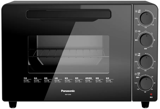 Panasonic國際牌 32L雙液脹式溫控電烤箱 NB-F3200 上下火獨立控溫 平面式設計
