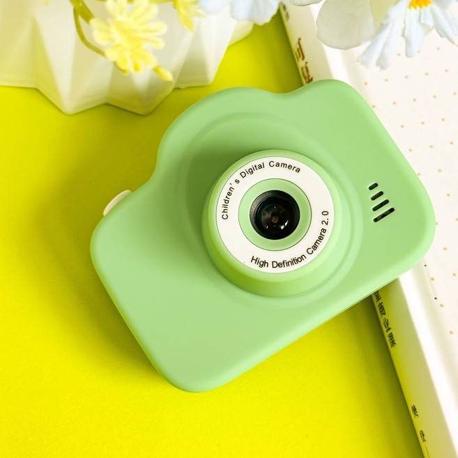 兒童數碼相機 高清雙攝可愛拍照攝影機, 1個, 綠色【前后雙攝自拍-送傳輸配件】128G內存卡【可存4w張】