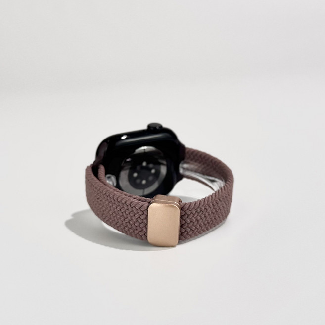 細款尼龍編織錶帶 磁吸扣 適用 Apple watch, 煙紫色, 1個