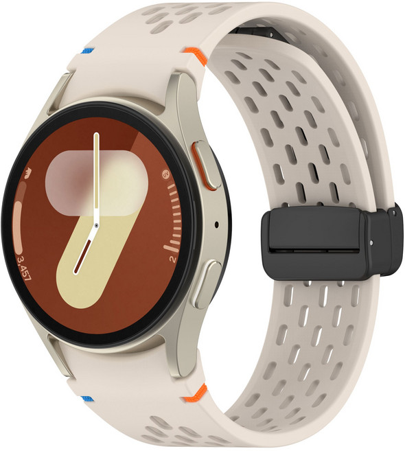 갤럭시워치 호환 날개형 스포츠 실리콘 스트랩 타공 디버클 밴드 7 6 5 4, 스타라이트