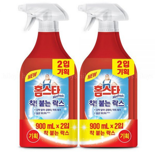 홈스타 착 붙는 락스 스프레이 900ml 2개