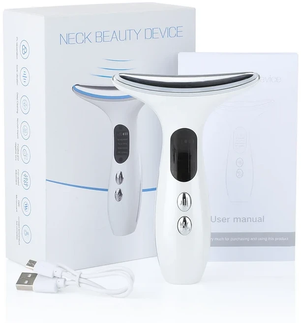 EMS 미세 전류 목 얼굴 미용 장치 LED IPL 피부 회춘 청소 이중 턱 제거 얼굴 리프팅 퍼밍 마사지, 01 Type A-White