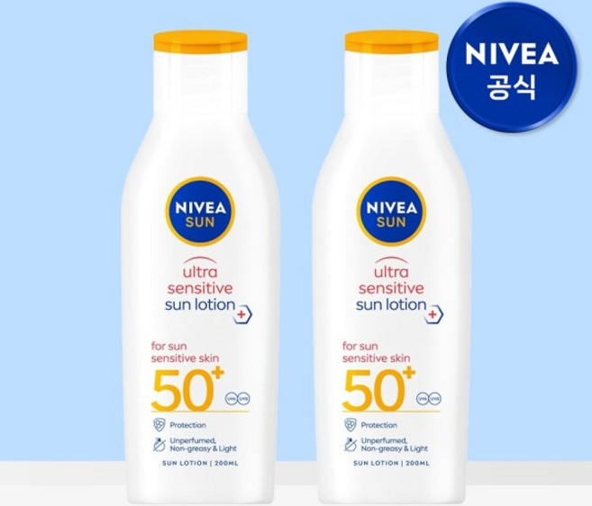 니베아 선 울트라 센서티브 선 로션, 200ml, 2개