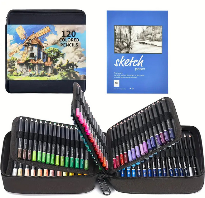 프리미엄 유성 72컬러120컬러 컬러가드 페브릭 옥스포드 유성 색연필, 1세트, 120색