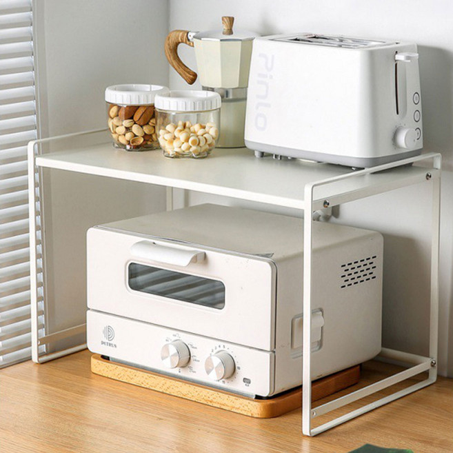 하우스팡 발뮤타 토스터기 심플 모듈선반 전자레인지 선반, 화이트 2단
