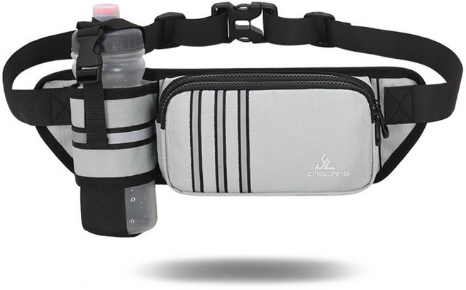 에쉬울프 스포츠 물병 힙색 허리 허리에차는 색 쌕 물통 보틀 남자 남성 여자 여성 어깨 방수 미니 스포츠 운동 조깅 산책 핸드폰 벨트 가슴 등산 백 가방, 그레이, 1개