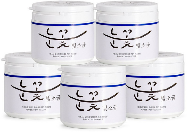 눈꽃빛 미네랄 용융소금 1000도 천일염 소금물 알칼리 소금, 500g, 5개