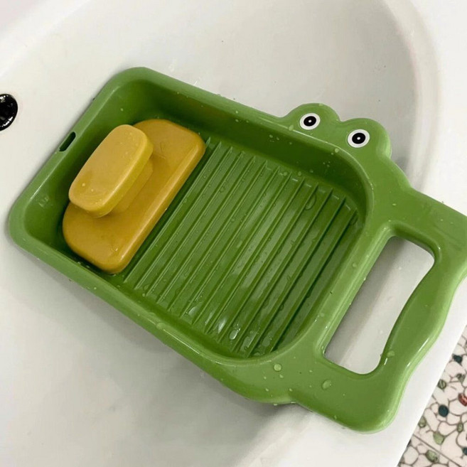 다용도 미니빨래판 손빨래 세탁 속옷 아기옷 손세탁 빨래판, 1개, 핑크 악어 세탁판