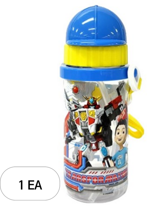 르번 헬로카봇 야구모자 빨대보틀, 혼합색상, 350ml, 1개