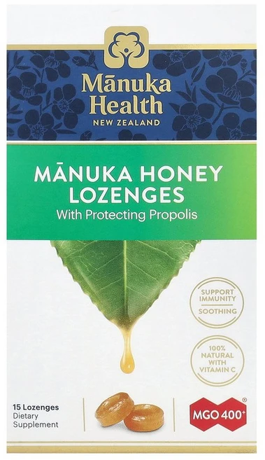 Manuka Health 마누카 꿀 사탕 정제 프로폴리스 MGO 400 사탕 정제 15정, 1 - 쿠팡