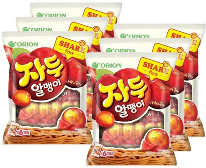오리온 자두 알맹이, 216g, 6개