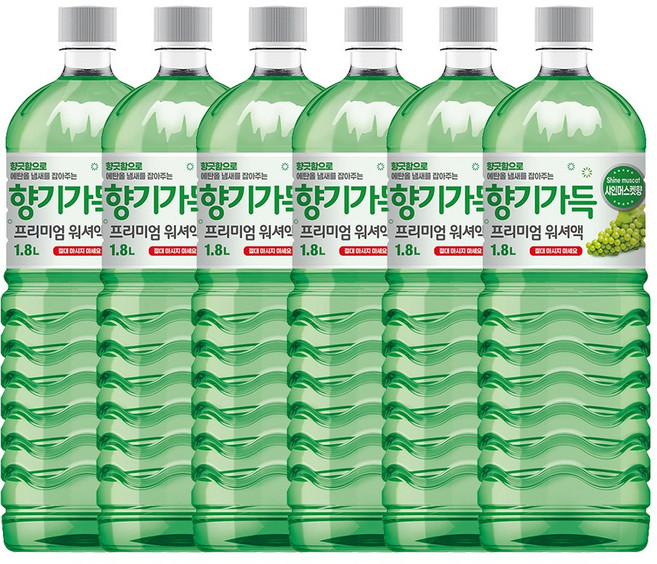 향기나는 에탄올 워셔액 1.8L 샤인머스켓향 어는점 영하25도, 6개