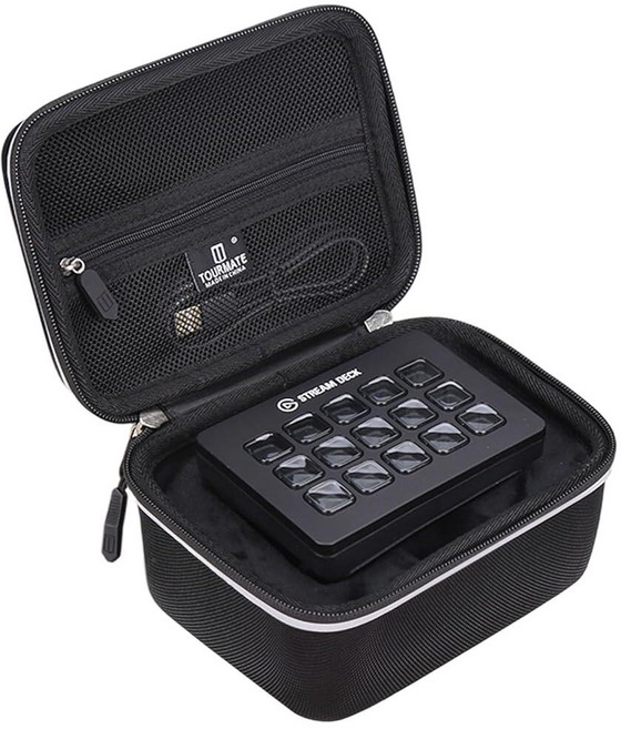 Tourmate Elgato Stream Deck MK.2용 하드 보관 케이스 - 오프닝 몰드를 위해 특별히 설계된 특수 구조의 여행용 상자(판매용 박스) (블랙 및 반사 지퍼, Tourmate Elgato Stream Deck MK