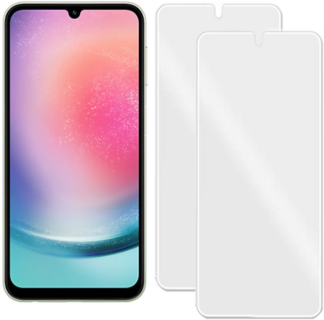 갤럭시 A24 SM-A245N 깨지지 않는 PET 방탄 필름 지문인식 액정보호필름, 2개