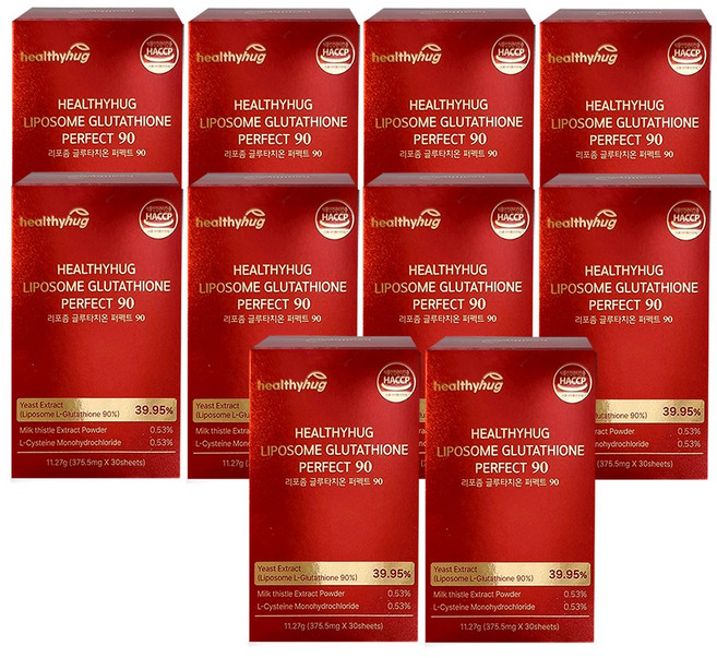 헬씨허그 리포좀 글루타치온 퍼펙트 90, 11.27g, 10개