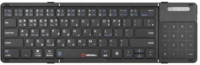 크로셀 블루투스 접이식 미니키보드 C-Flip Hybrid Touch C 클립 하이브리드 터치 다크 그레이, 크로셀 블루투스 접이식 미니키보드, C-Flip Hyb