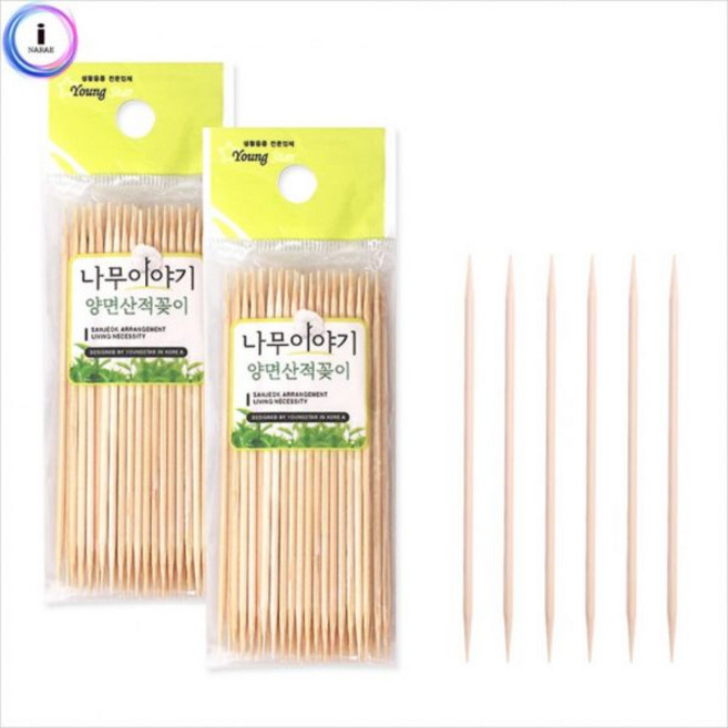 C39 대나무양면산적꽂이/대나무 꼬치 10cm(약40-50개), 1개