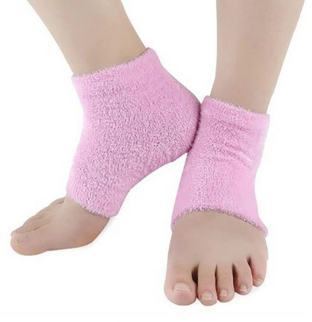 비엘스키 발뒤꿈치 보습 젤 안감 힐 양말 스파 양말, 10L, 1개, 2개입