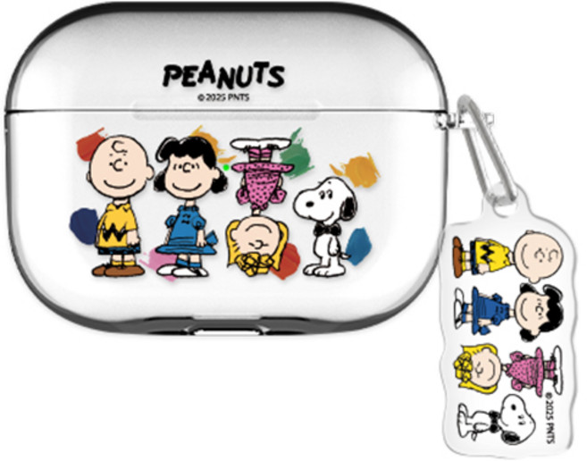스누피 에어팟프로2/에어팟3/에어팟4 클리어 케이스 +아크릴키링 세트, 헬로 프렌즈_프렌즈, AirPods(4세대), 1개
