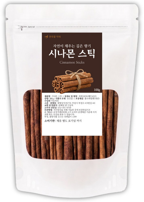 한우물 약재 시나몬 스틱 특품, 1개, 100g