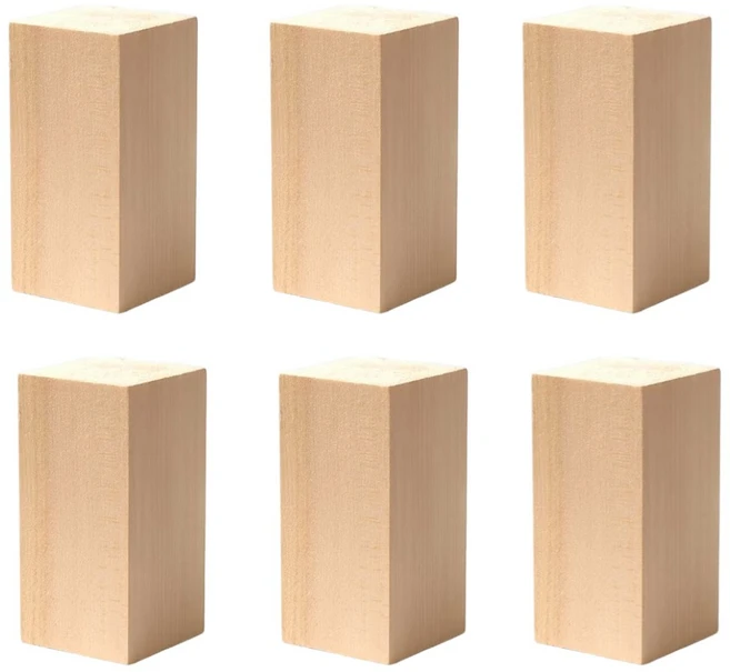 숲인더시티 우드카빙 나무목재 바스우드, 1세트, 5X5X10cm 6개 - 쿠팡