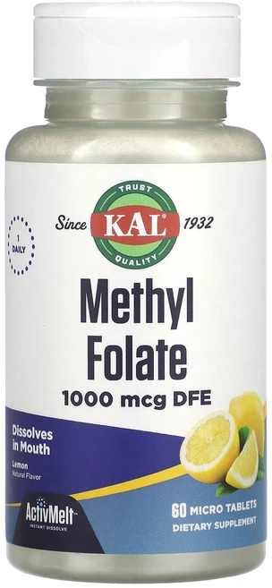 KAL 메틸 폴레이트 레몬 맛 1000 mcg 60 마이크로 정, KAL메틸폴레이트레몬맛1000mcg60마이크로정, 1개, 60정 - 쿠팡