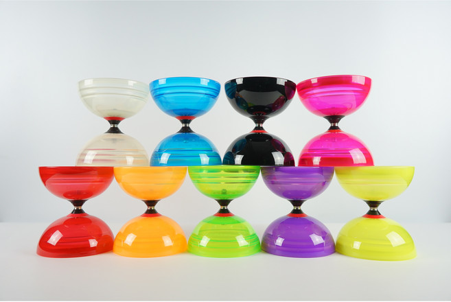 三鈴SUNDIA 炫風透明三培鈴 扯鈴 藍色 含扯鈴木棍, 藍色, 含扯鈴木棍, 1套