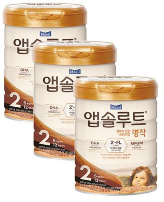명작 2FL 분유 2단계(6~12개월) 800g 3개 앱솔루트, 1세트