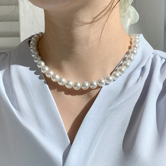 반지소 925실버 클래식 스와로브스키 여성 진주목걸이 2 3 4 6 8 10mm