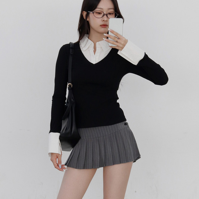 [이프트/자체제작] 료타 랩 미니 로우 플리츠 스커트