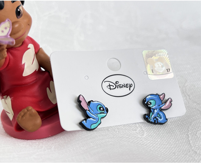 디즈니 캐릭터 릴로 앤 스티치 언발란스 귀걸이