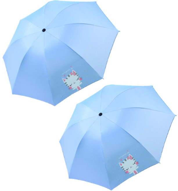 우아한클릭 초경량 UV차단 양산 귀여운 접이식 암막 우양산 3단 수동 우산 1+1