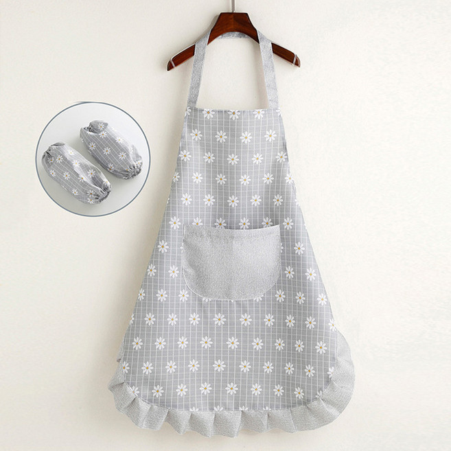 코스모스 주방 방수 앞치마 팔토시 세트, 그레이B, 1개