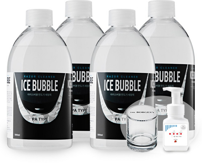 아이스버블 브라운 면도기세정액 리필 파나소닉 필립스 호환, (묶음), 1개, PA타입 (파나소닉호환) 500ml x4개+컵+핸드워시