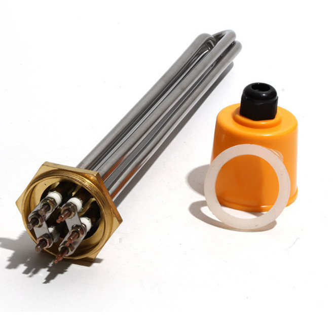 LUJINXUN DN40 47mm BSP 스레드 히터 요소 220V/380V 물 탱크 3KW/4.5KW/6KW/9KW/12KW 10 201SS 튜브 구리 스레드 1pc, [00] 3KW 195mmL, [00] 380V용, [01] 금