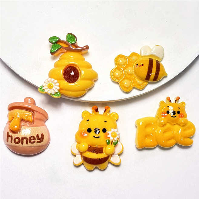 (30개)꿀벌 곰돌이 MIX 랜덤박스 데코덴플라스틱파츠미니어쳐소품재료