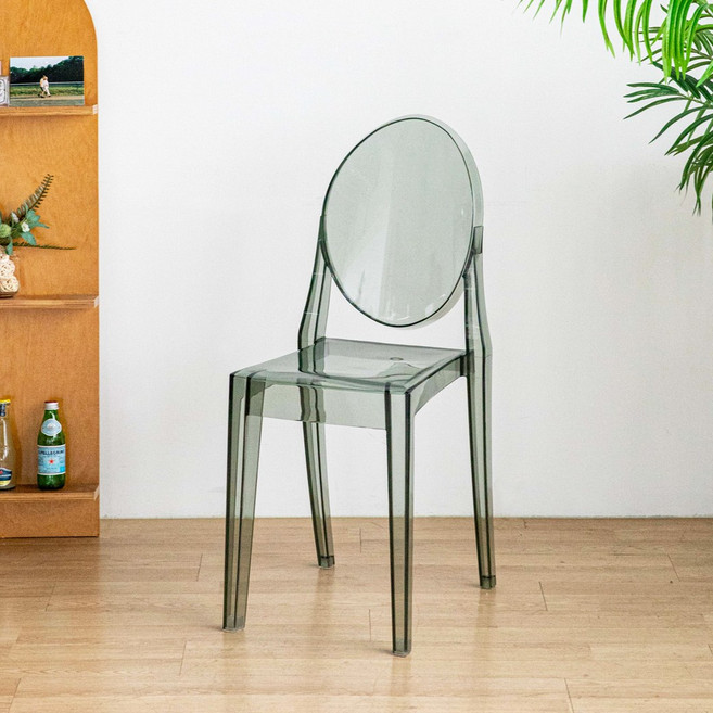 체리브 고스트 플라스틱 카페 인테리어 투명의자, 스모키그레이, 1개