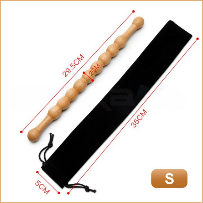 뱀부 스틱 테라피 릴렉스 순환 부종 승모근 어깨 종아리 마사지 우드 느티나무 대나무 봉, S, 1개