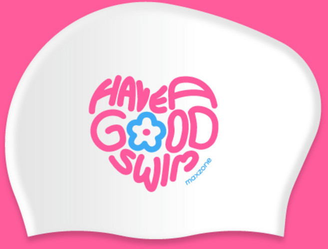 [맥스존] 해버굿스윔WT 롱헤어 대두 수모 긴머리 실리콘 편한 수영모자, 1개, 화이트