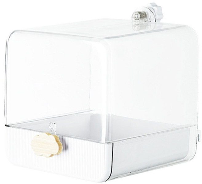 반려동물 새 목욕 욕조 투명 목욕 욕조 앵무새 욕조 앵무새 샤워 박스 욕조 바닥 서랍 포함, 백설공주, 1개