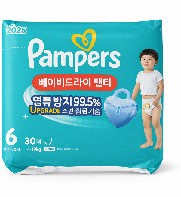 팸퍼스 팬티형 기저귀 베이비드라이 6단계 120매