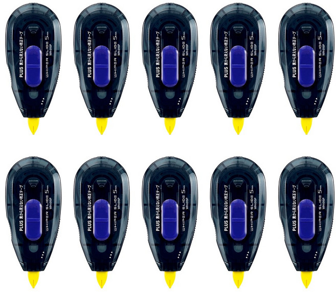 플러스 화이퍼 슬라이드 문서보안용 수정테이프 WH-015P, 1 COLOR dark 블랙, 10개