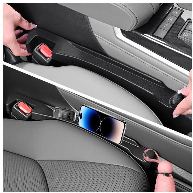 IHOTDER 2026 필러 휴대폰 슬롯 2팩 업그레이드된 키용 카시트 후크가 있는 3인