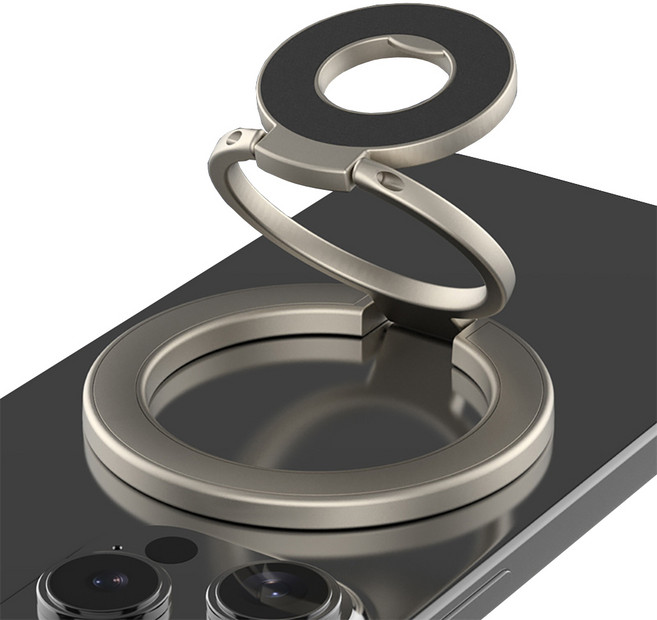 다퍼남 맥세이프 양면자석 3단 플립 링 거치대 스마트폰 홀더 스탠드, 그레이