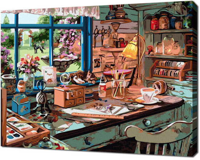 아트박스/셀프페인팅 에코솔 DIY명화 나의 작은 아틀리에 4050 30색, 1개