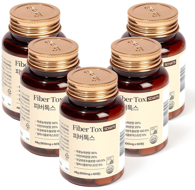 스캇나인 피버톡스 식이섬유 정 파이버맥싱 1600, 5개, 60정 - 쿠팡